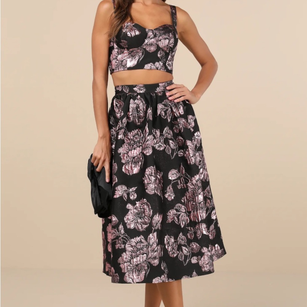Floral Black and Pink Women's Skirt Lulu’s
